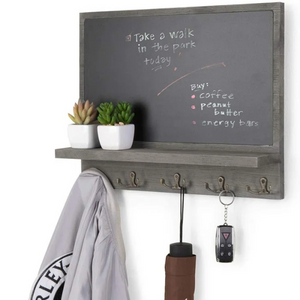 Wall Organizer w/ Chalkboard & Hooks