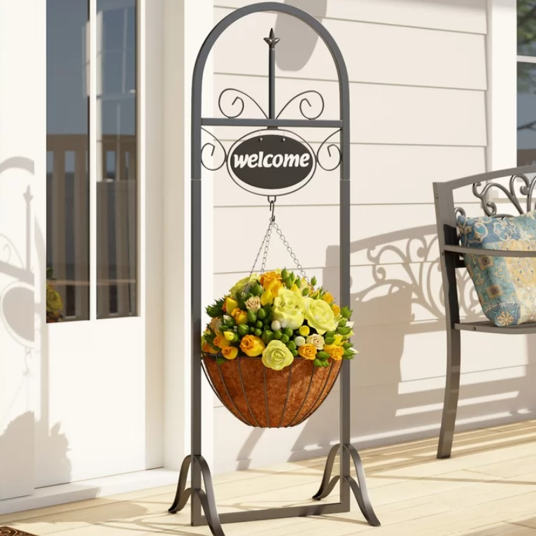 Outdoor Welcome Sign w/ Planter