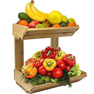 2-Tier Bamboo Fruit Stand