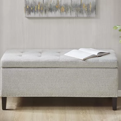 Wood Tufted Storage Bench