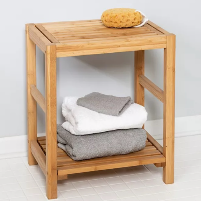 Bamboo Bath Storage Bench