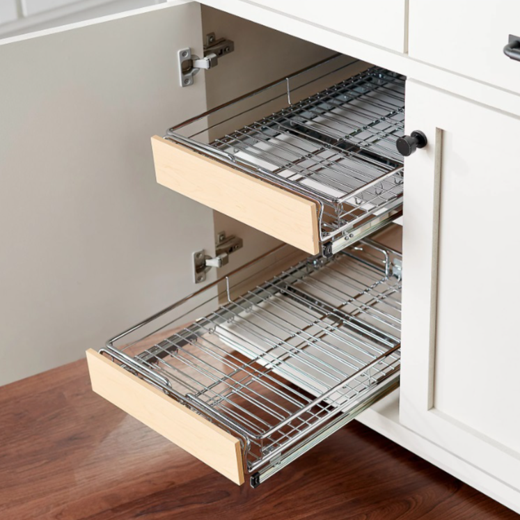 Set of 2 Adjustable Sliding Cabinet Organizers