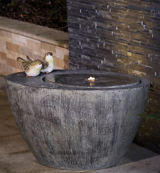 Glitzhome Birds Fountain w/ Pump & LED Light