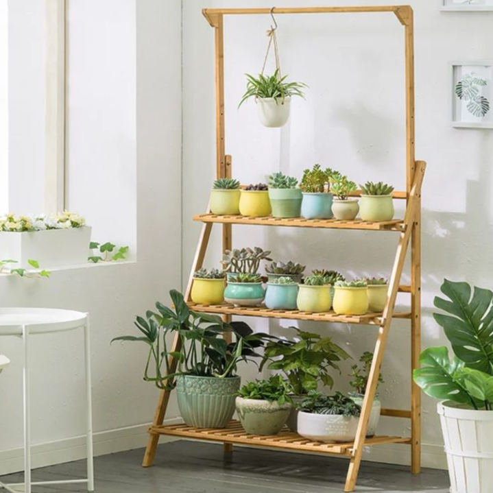 Multi-Tiered Wood Plant Stand