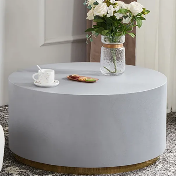 Round Cement-Like Coffee Table