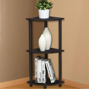 Wood 3-Tier Corner Shelving Unit