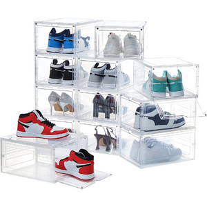 12-Pack Plastic Shoe Storage Bins