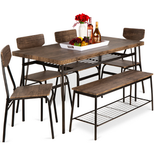 6-Person Dining Set w/ Table & Bench