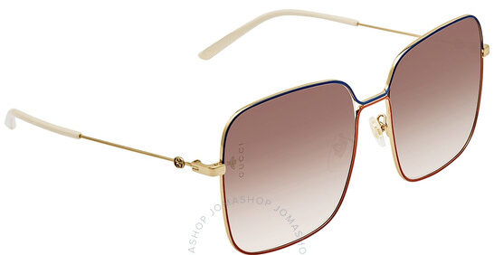 Gucci Orange Gradient Square Women's Sunglasses