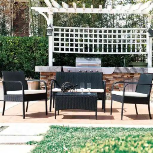 4-Piece Wicker Patio Set