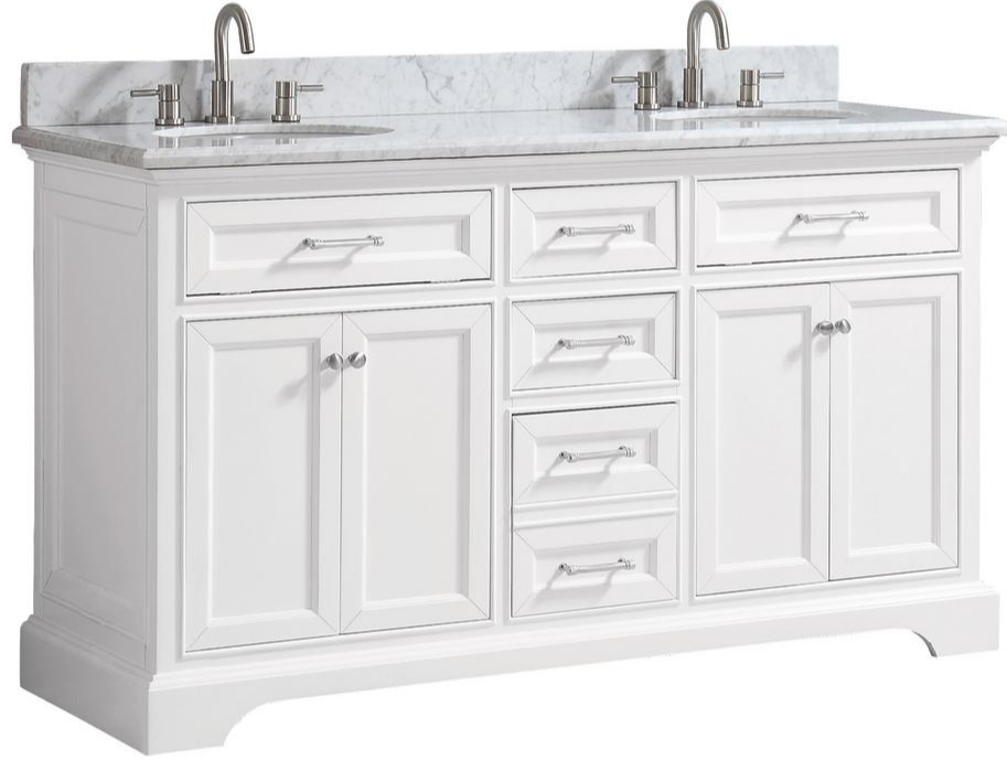 Marble Top Double Sink Bath Vanity