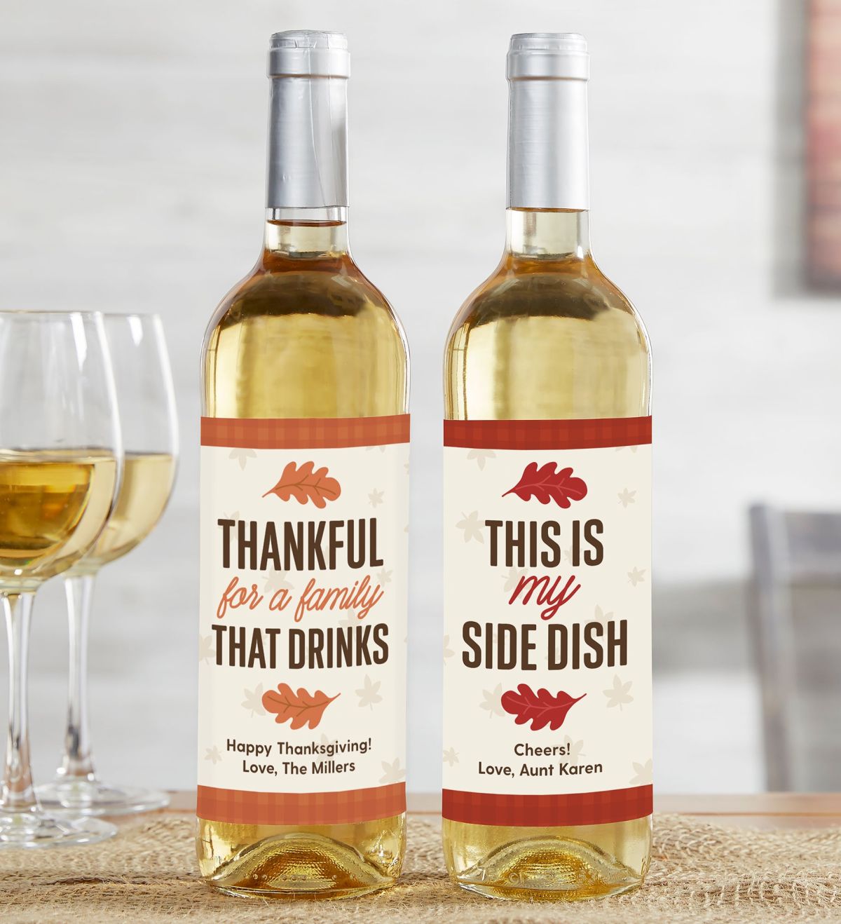 Personalized Thanksgiving Wine Bottle Label