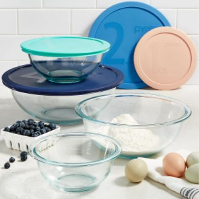 Pyrex 8-Piece Glass Mixing Bowl Set