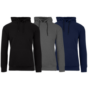 3-Pack Men's Fleece-Lined Pullover Hoodie