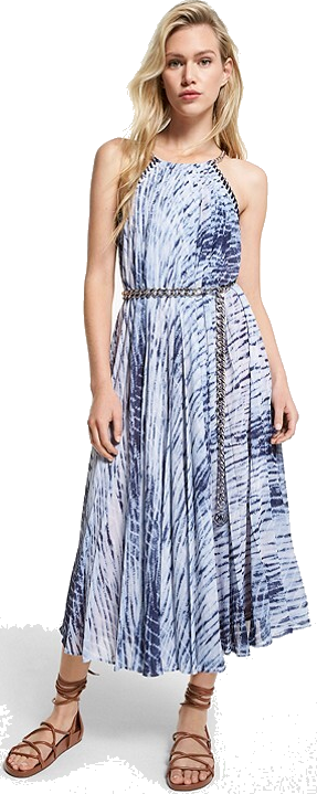 Michael Kors Tie Dye Georgette Halter Dress