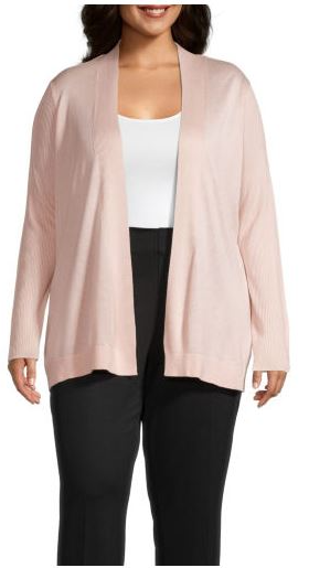 Liz Claiborne Plus Women's Long Sleeve Open Front Cardigan