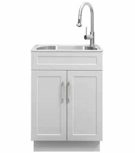 Glacier Bay Stainless Steel Laundry Sink Cabinet