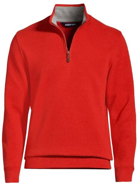 Lands' End Men's Bedford Rib Quarter Zip Sweater