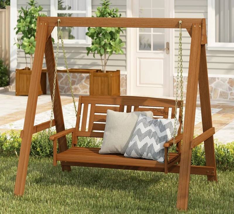 Solid Wood 2-Person Porch Swing