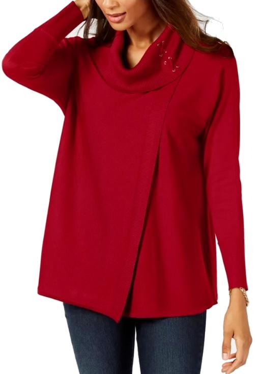 Faux-Wrap Women's Sweater