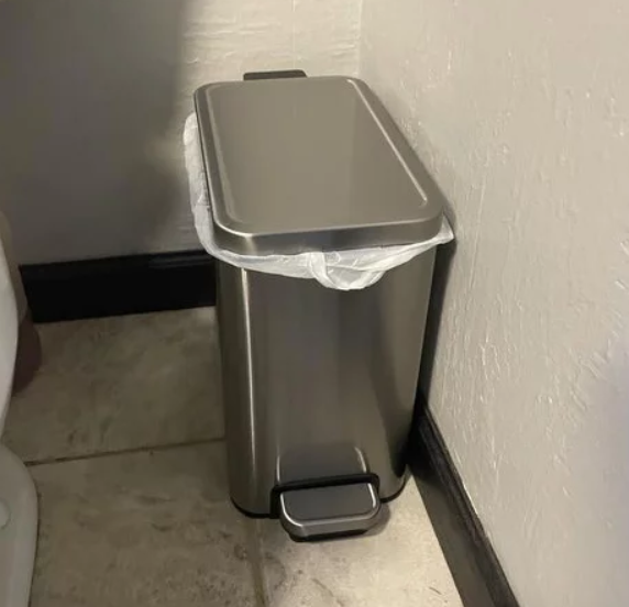 Brightroom 10L Stainless Slim Step Trash Can