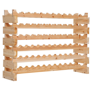 72-Bottle Rustic Pine Wine Rack