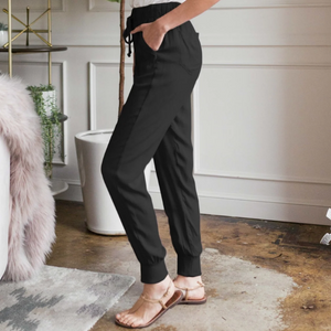 Relaxed Fit Cuffed Linen Blend Pants