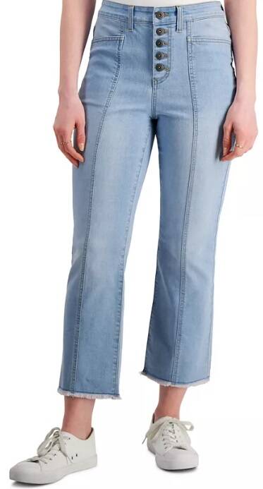 Style & Co Button-Fly Cropped Jeans