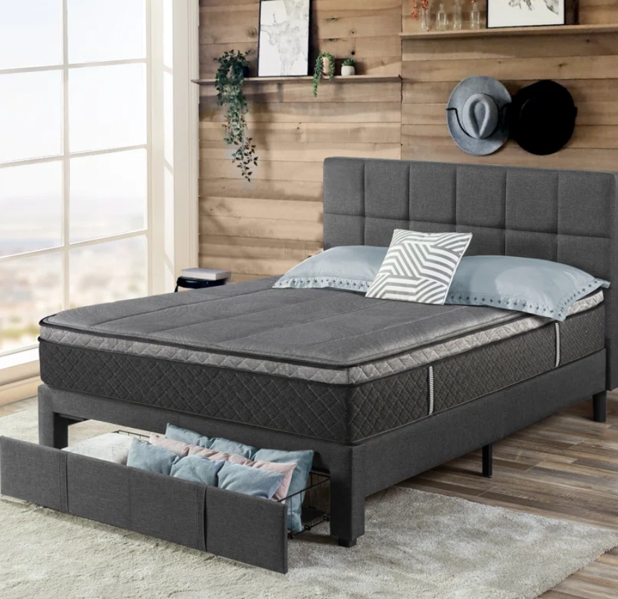 Upholstered Queen Platform Bed w/ Storage