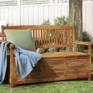 Acacia Wood Outdoor Storage Bench