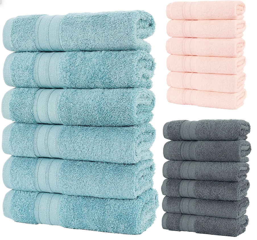 Set of 6 Cotton Bath Towels