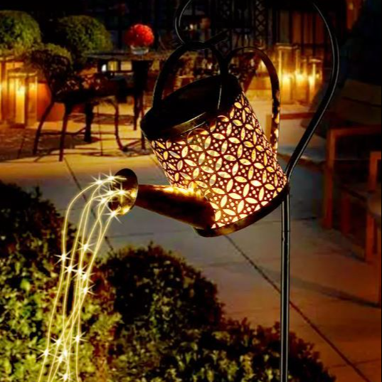 Outdoor Solar Watering Can Light Decor