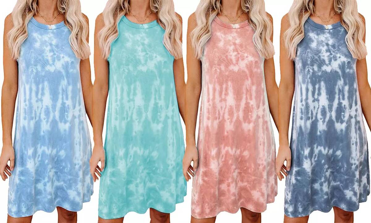 Tie-Dye Casual Sleeveless Dress