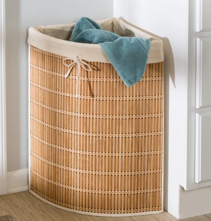 Wicker Corner Laundry Hamper