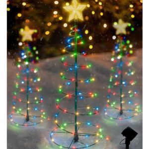 2-Pack Solar LED Christmas Tree