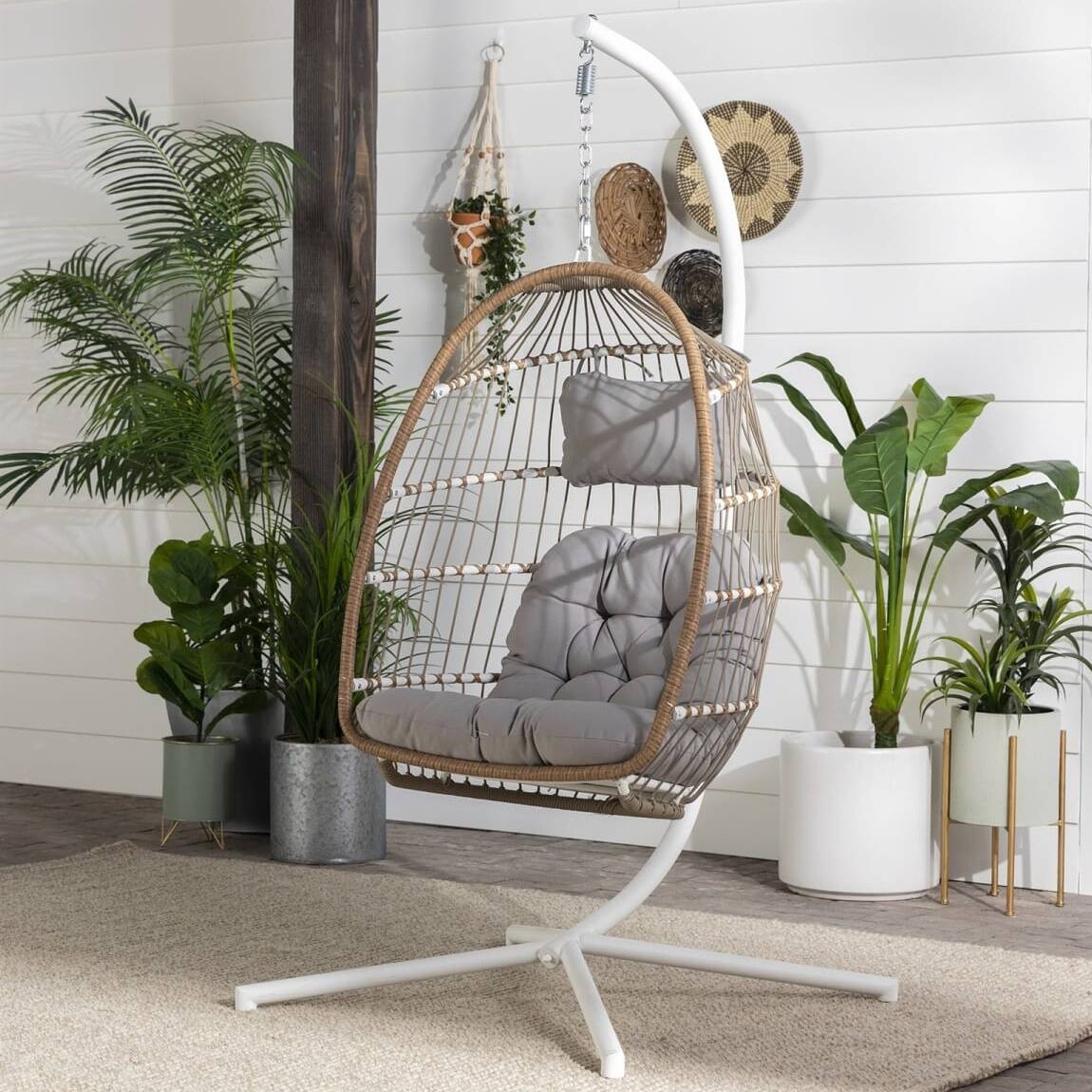 Patio Egg Chair Swing w/ Stand