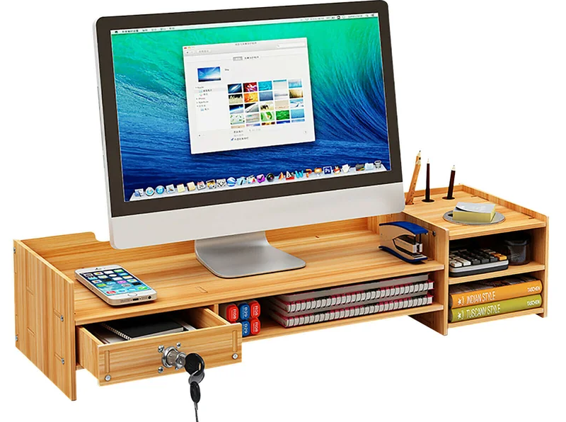 Freestanding Wood Desktop Organizer