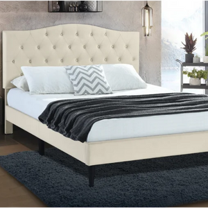 Upholstered Tufted Queen Bed