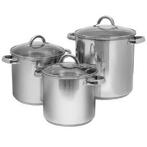 3-Piece Stainless Steel Stockpot Set