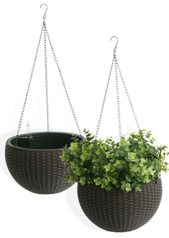 Set of 2 Self-Watering Hanging Planters