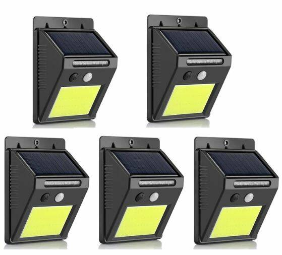 5-Pack Waterproof Solar Motion Sensor LED Lights