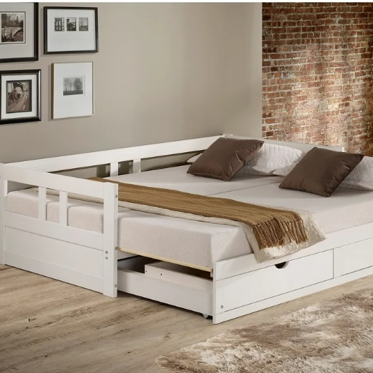 Twin-to-King Extandable Trundle Daybed