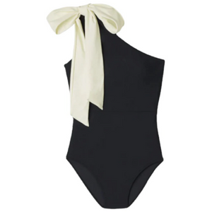 Bow-Shoulder One-Piece Swimsuit