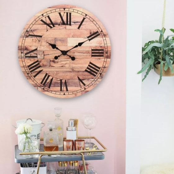 Vintage Wooden Farmhouse Wall Clock