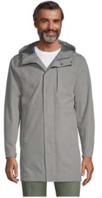 Land's End Men's Hooded Raincoat