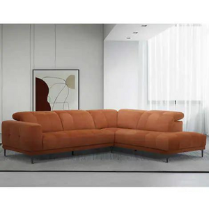 2-Piece Fabric Sectional Sofa w/ Adjustable Ratchet Headrests