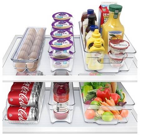 6-Piece Fridge & Freezer Organizer Bins