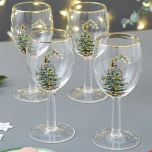 4-Piece Spode Christmas Wine Glasses