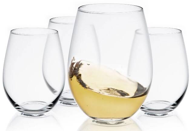 Set of 4 JoyJolt Stemless Wine Glass