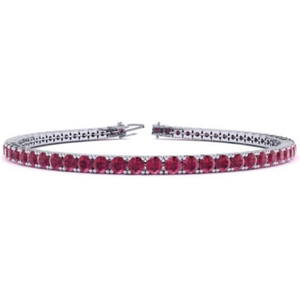 4 CTW Ruby Sterling Silver Tennis Bracelet